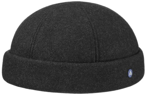 HAMMABURG Gorro Docker Teflón Hombre - de Invierno Beanie Lana Gorra Docker, con Forro, Forro otoño/Invierno - L (58-59 cm) Antracita