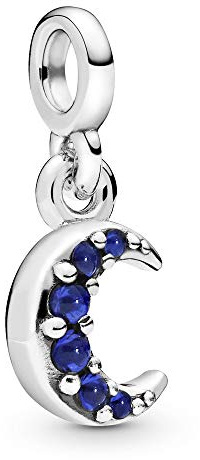 Pandora ME Charm pendant Croissant de lune en argent sterling avec cristal véritable bleu