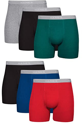 Hanes Mens Underwear Briefs, Cool Dri Moisture-wicking Cotton No-ride-up For Men, Multi-packs Available Boxer, 6 Pack - Assorted, X-Large US