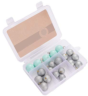 Senkblei Angeln ECOFT Angelgewichte Sinkers Sortimentskasten Dropshot für Salzwasser Süßwasser, Angelbleche und Gewichte Eiersinker Cannonball Sinkers Verschiedene Größen 20g-200g im Beutel