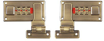 2 pezzi - Valigetta con serratura a combinazione, combinazione di 3 cifre (bronzo)