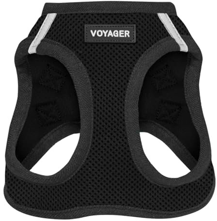 Voyager Step-In Air Dog Harness by Best Pet Supplies - All Weather Mesh Step in Vest Harness for Small and Medium Dogs, Black, size M - Chest: 16 - 18