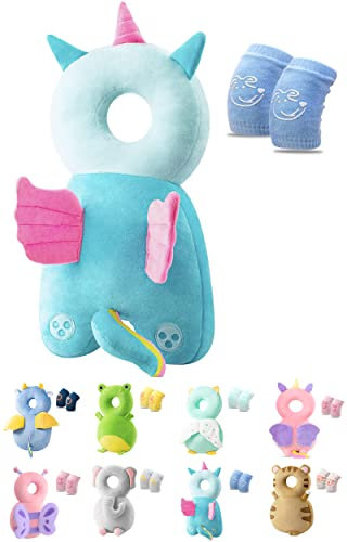JEJA Baby Kopfschutz, Verstellbare Schutzkissen Baby, Safety Guard Kissen für Kinder - Eng mit Knieschoner Krabbelnel