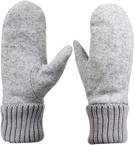 Strick-Fäustlinge für Damen, Winter, warme Woll-Handschuhe, Fleecefutter, Skihandschuhe, Ski-Handschuhe mit kompletten Fingern, Fingerhandschuh, Wolle für Sport, eng anliegend, Geschenk