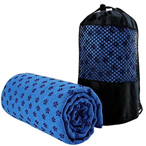 TTSAM Yoga Handtuch rutschfest,Mikrofaser Yogatuch Handtuch mit Antirutsch Noppen,Fitnesstuch Weich Atmungsaktiv Antirutsch Yogatuch mit Hoher Bodenhaftung Tragbares Yogahandtuch