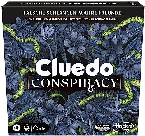 Cluedo Conspiracy Brettspiel für Erwachsene und Jugendliche, deutsche Version des Mystery Games, für 4-10 Spieler und ab 14 Jahren