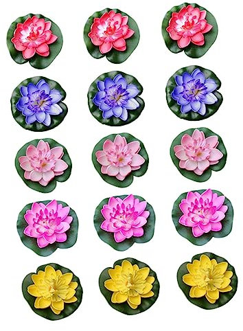 OFFSCH 15stücke Teilige Künstliche Lotusblumen Dekoration Für Teiche Und Schwimmbecken Künstliche Lotusblumen Als Zimmerschmuck Und Teichschmuck