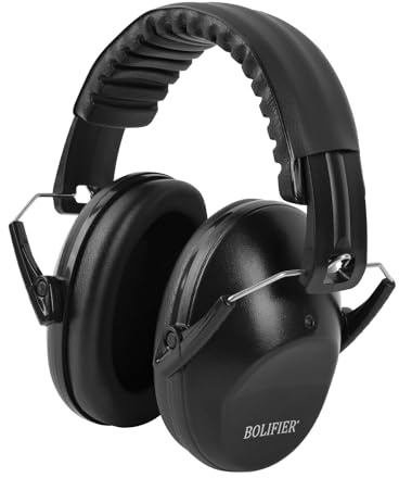 BOLIFIER Kids Ear Defenders Children, Child Ear Defender Hearing Protection Earmuff Autism 26dB SNR Noise Cancelling Headphones Adjustable for Boys Girls Toddlers Age 3-16 Year - Black