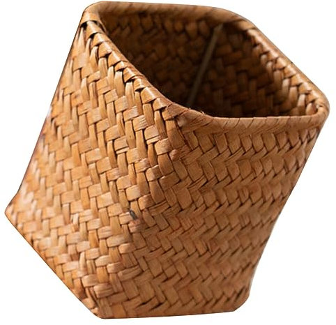 Alipis Pen Holder Aus Handgewebtem Stroh Multifunktionaler Organizer Für Schreibtisch Kosmetik Und Dekorativ Und Nachhaltig Für Büro Und Zuhause