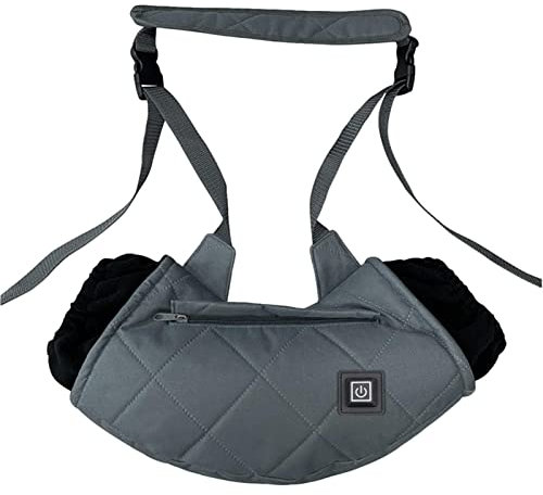 Beheizter Handwärmer Muff, Reversible Fleece e Handmuff, Outdoor Handwärmer, Handmuff mit Verstellbarem Gurt, Schnell Erwärmung Handmuff, Jagd Isolierter Handwärmer für Outdoor und Jagd, Grau
