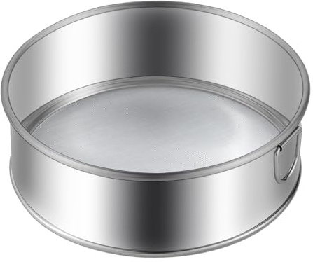 WHTCHSU 1 Pack Flour Sifter,Stainless Steel Fine Mesh Strainers Flour Sieve,60 Mesh Round Sifter for Baking Cake Bread (6-Inch)