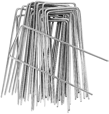 XCDMJ 50 Anti-Rost Erdanker Für Unkrautvlies, Erdnägel Aus Verzinktem Stahl Im Set Zur Befestigung Von Unkrautflies,Erdanker Bodenanker, U-Förmige Garten Heringe Erdnägel 150 Mm Lang