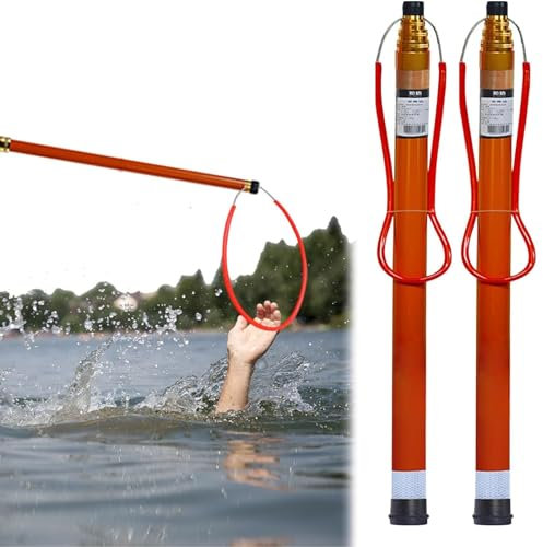 Pool-Sicherheitshaken Professionell/Einstellbar Pool-Rettungsstangen/Teleskopstangen, Universal Kommerziell Notfall-Lebensrettung Sicherheitshaken Mit Stange, Für Ertrinkende Schwimmer(2pcs,Retracta