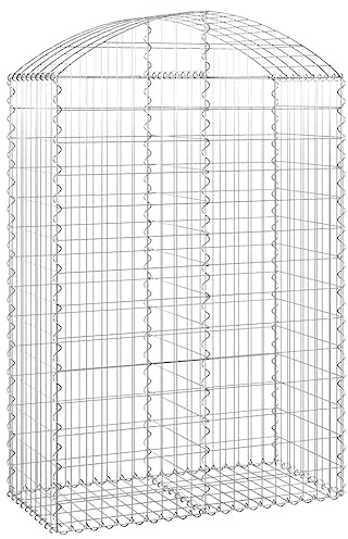 SDWEHO7 Gabione Hochbogen Gabionenwand Steinzaun Steinkorb Drahtkorb Gabionenkörb Gabionen Zaun Säulengabione Steingabionen Gabionensteine, 100x50x140/160 cm Verzinktes Eisen