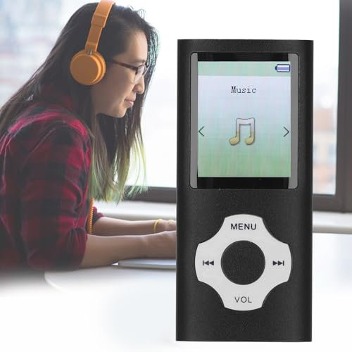 Lecteur MP3 MP4 avec Bluetooth 5, Lecteur de Musique à écran LCD de 1,8 Pouces, avec Enregistrement Vocal, Lecteur de Livres électroniques, Visionneuse de Photos, Prend en Charge