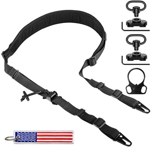 QD Sling Punkt Gewehrriemen, Taktischer Riemen, Schnell Verstellbar, HK-Stil (Black, Standard)