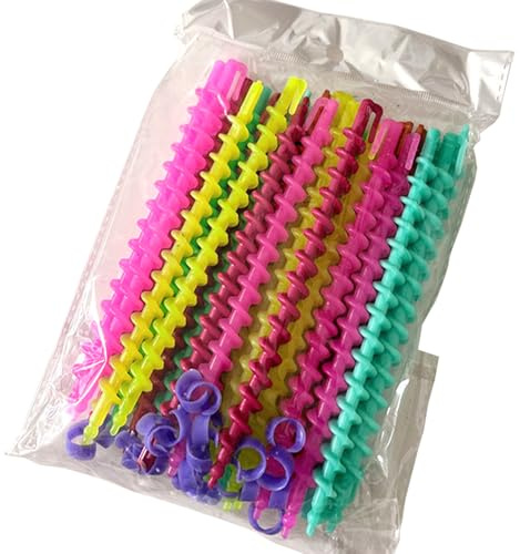 26Pcs Convenient Spiral Hair Perm Rod Set Heatless Wave Spiral Perm Rods Barber Practical Plastic Curling Perm Rod for Hair Salon Home Styling Tools