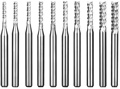 Lot de 10 fraises à maïs à tige droite de 0,6 à 3,175 mm, outils CNC for gravure de circuits imprimés, fraises d'ébauche spéciales(1.8mm(10PCS))