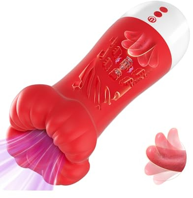 Male Masturbator Sex Toys for Men - Uoffile Pocket Pussy Penis Pump with 3 Sucking & 10 Licking Vibrating & Natural Exhaust Vent Stroker Vibrator, Adult Sex Toys & Games Toy for Men