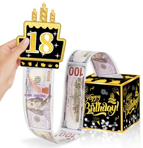 Tarqite Caja sorpresa, regalo de dinero, regalo de cumpleaños, embalaje para regalos de dinero, caja de regalo de cumpleaños feliz para familia, niños, amigos, niñas, niños