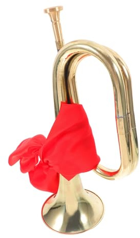 HIAKDOFT Militärisches Horn Musikinstrument für Anfänger Goldfarbene Trompete mit Klarem Klang Robustes für Schulband und Orchester Blasinstrument für Einsteiger