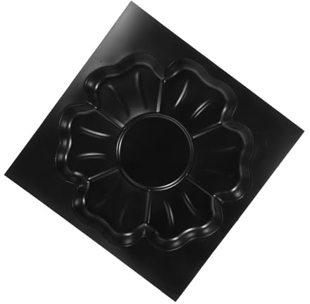 HEMOTON Moule à Pavés en Béton Décoratif pour Allée De Jardin – Motif Floral – Format Réutilisable en PP Noir – pour Bricolage Extérieur, Création De Terrasse Et Patio Personnalisé