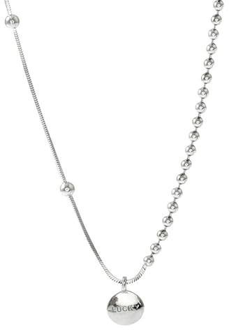 KUTCEK Collar con inicial de plata 925 minimalista para mujer, colgante corto de frijol de la suerte, joyería delicada regalo para ella
