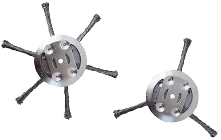 150mm OD 5.9 Inch / 5mm ID 1.95in Solid Steel Wire Grass Trimmer Head, Knotted Brush Universal for Gasoline Strimmer Lawn Mower Attachments, Weed Cutter 6 head 1pcs