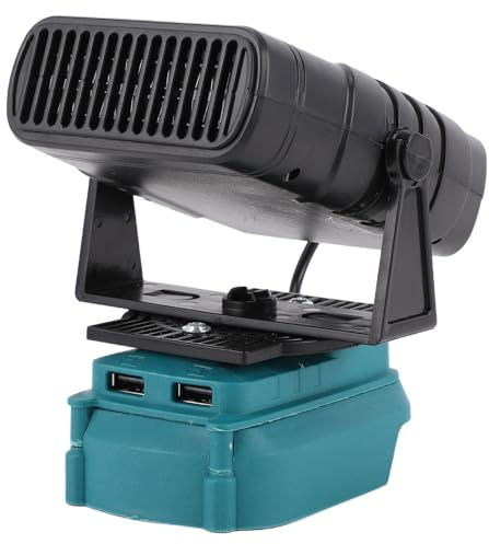 SENECESLI Batteriebetriebene Heizung Fürs Auto, 200 W Elektrischer Kleiner Heizer mit Zwei USB-Anschlüssen, 2 Stufen Einstellbar, Passend für BL1850 Lithium-Ionen