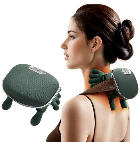 Massagegerät, Rückenmassagegerät Massagemeister, Massage Master, 4D Nackenmassagegerät, Heizendes Nacken, 3 Massageeinstellungen & 2 Heizstufen, für Zuhause, Büro, Reisen