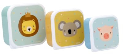 Tutete Lote 3 Fiambreras Infantiles 500/350/300ml y BPA Free | animal friends | Lunch box de 500 ml a 300 ml | Aptas para microondas y lavavajillas | Sin BPA | Ideales para guardería, colegio y salidas