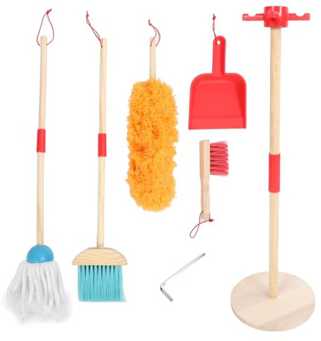 Cygmophing Kids Cleaning Toy Set Broom Mop Duster Dustpan Brush Toy Housekeeping Toys for Kids Children