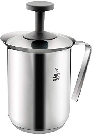 GEFU Milchaufschäumer Riccardo - Milk Foamer, Milchschäumer aus Edelstahl für Cremigen Milchschaum aus Heißer oder Kalter Milch