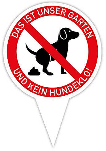 iSecur Steckschild Hunde koten verboten 16 x 24,5 cm Garten - hin381 | Hunde koten verboten, unser Garten ist kein Hundeklo, 3 mm Aluverbundplatte, UV-Laminat, witterungsbeständig, Made in Germany