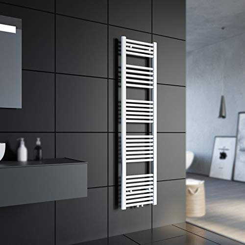 SONNI Badheizkörper 1600x400mm Handtuchtrockner Weiß 580 Watt Design Hantuchwärmer Bad Mittelanschluss Heizung