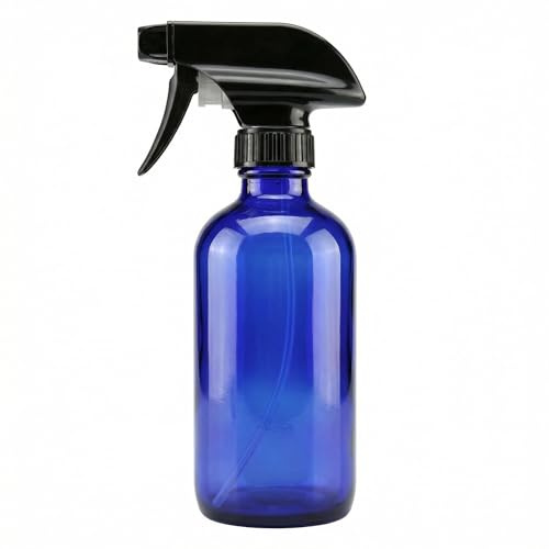VASANA 1PCS 250ML 8.5OZ Empty Refillable Glass Fine Mist Spray Bottle with Black Trigger Great for Cosmetic Essential Oils Homemade Cleaning Products Aromatherapy