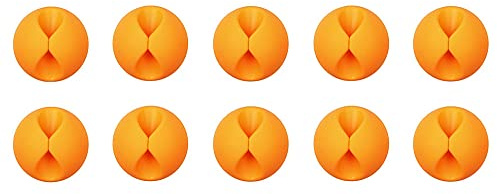 Lifeswonderful - Pack of 10 - Self-Adhesive Charger USB Cable Cord Wire Clip Holders Desk Tidy Ties (Orange)