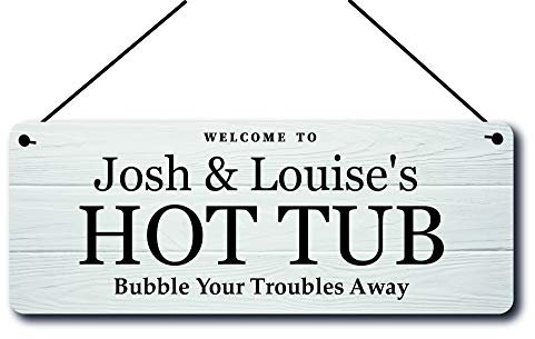Maggie-mais Hot Tub Sign Metal Plaque Gifts,Garden,
