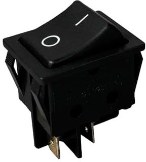 Mini interrupteur à bascule bipolaire noir à encastrer 3750W, 15A, 250V, garantie 5 ans - Tibelec