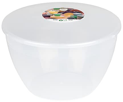 Cuenca de pudín de 4 pintas y tapa de plástico para pudín de 2,27 l (4 pt), cuencos de vapor seguros para alimentos, tazón de mezcla transparente
