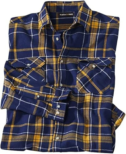 ATLAS FOR MEN - Flanellhemd Herren - Holzfällerhemd - Kariertes Hemd - Arbeitshemd - Langarm - In Großen Größen Erhältlich
