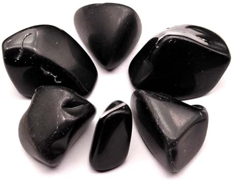 Lot de 2 pierres d'obsidienne noire naturelle pour aquarium - Pierres de gravier décoratives