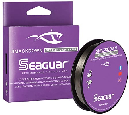 Seaguar Smackdown Low Visibility Braided Fishing Line - 20lb, 300yds Break Strenth/Length, Stealth Gray - 20SDSG300