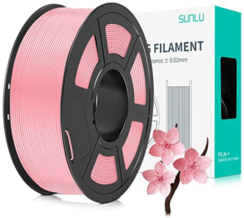 SUNLU PLA+ Filament 1.75mm, PLA Plus 3D Drucker Filament, Stärker belastbar, Neatly Wound, 1KG 3D Druck PLA+ Filament, Maßgenauigkeit +/- 0.02mm,Sakura rosa