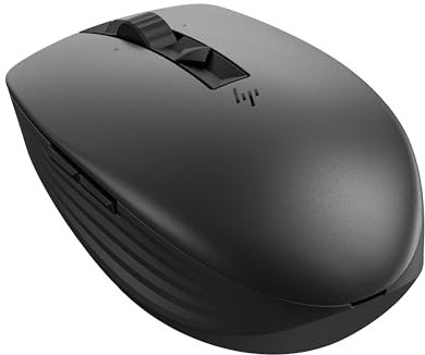 HP 710 Maus | wiederaufladbar via USB-C | 6 Tasten | 3.000 dpi | geräuschlos | bis zu 90 Tage Akkulaufzeit | 2,4-GHz-Dongle oder Bluetooth | 84 g | Schwarz