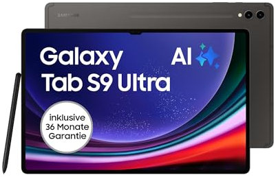 Samsung Galaxy Tab S9 Ultra AI-Android-Tablet, Wi-Fi, 256 GB / 12 GB RAM, MicroSD-Kartenslot, Inkl. S Pen, Simlockfrei ohne Vertrag, Graphit, Inkl. 36 Monate Herstellergarantie