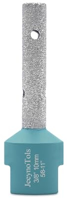 JeeynoTols Diamond Finger Milling Bit 3/8(10mm) - 5/8-11 Thread Diamond Finger Bit for Enlarging Grinding,Shaping Existing Holes in Tile Porcelain Ceramic Marble Granite Masonry Stone Countertop