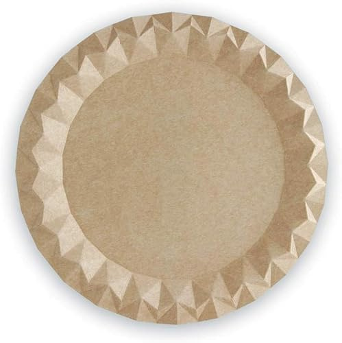 ABD 100 uds de Platos llanos redondos cartón kraft ecológico - Desechables, reciclables y compostables - Ideal para fiestas, cumpleaños, bares, restaurantes, eventos, catering (Pequeño 18 cm Ø)
