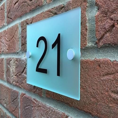 BANGHA Hausnummer,Hausnummernschild Frosted Glase Effekt Hausnummer Wohnung Nummern Türschilder Tür Haus Zeichen Türnummer Straße Acryl Name (Color : 140x100mm)