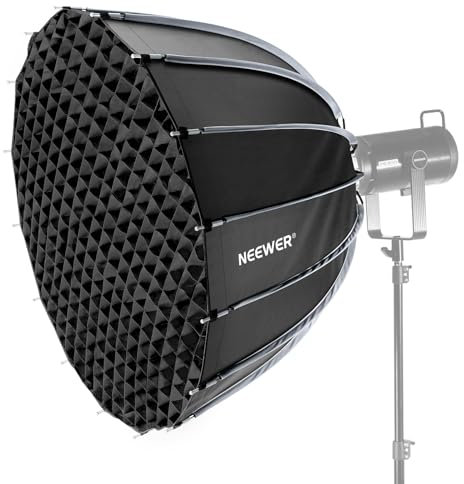 NEEWER 90 cm Parabol-Softbox Bowens Halterung, Schnellspanner mit Diffusoren/Gitter/Tasche für Video Dauerbeleuchtung CB60 CB200B MS60 MS150B Q4 Kompatibel mit Godox Amaran 100x Aputure 600d, NS90P